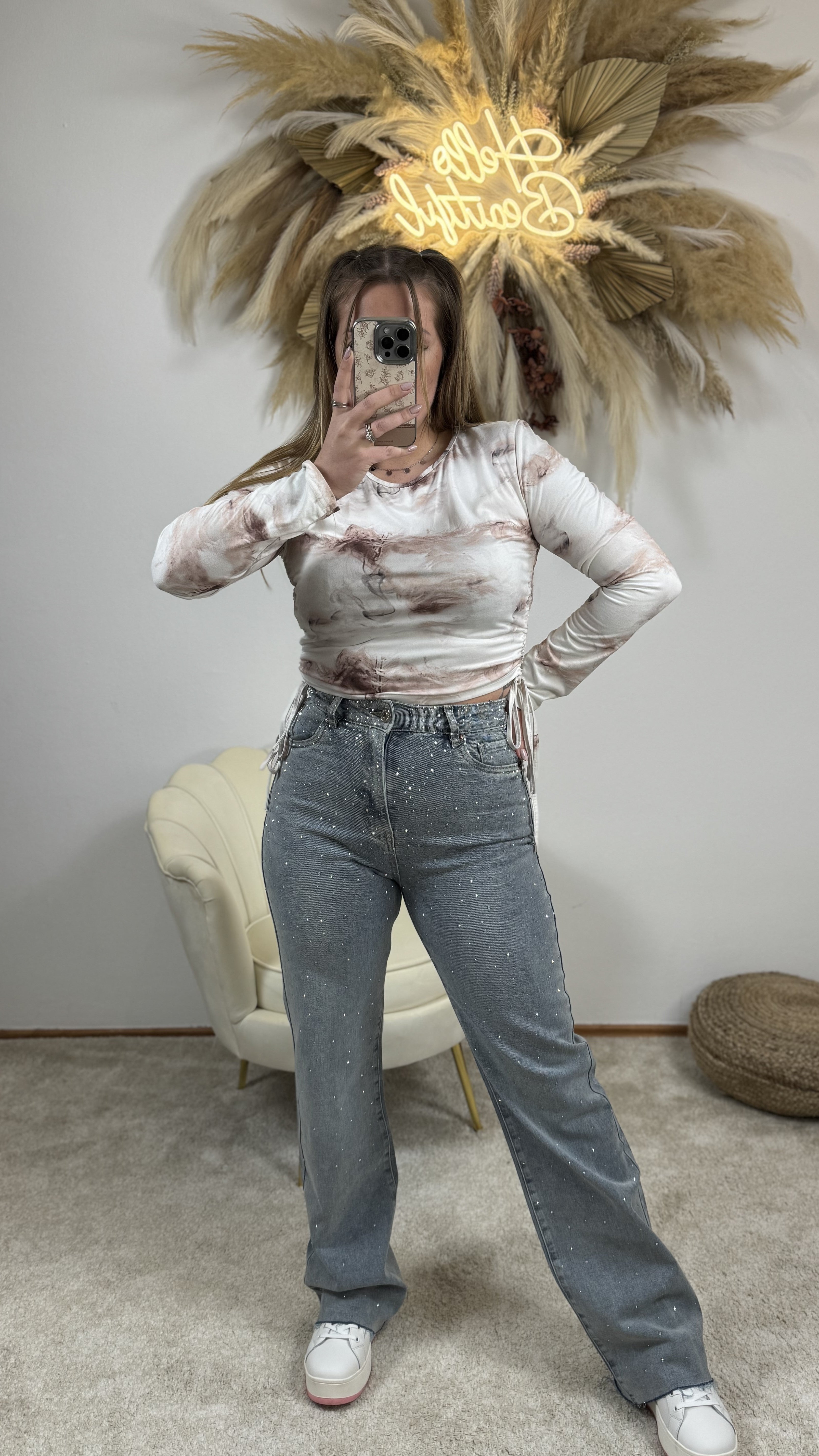 Glitzer Jeans | Jeans-Blau