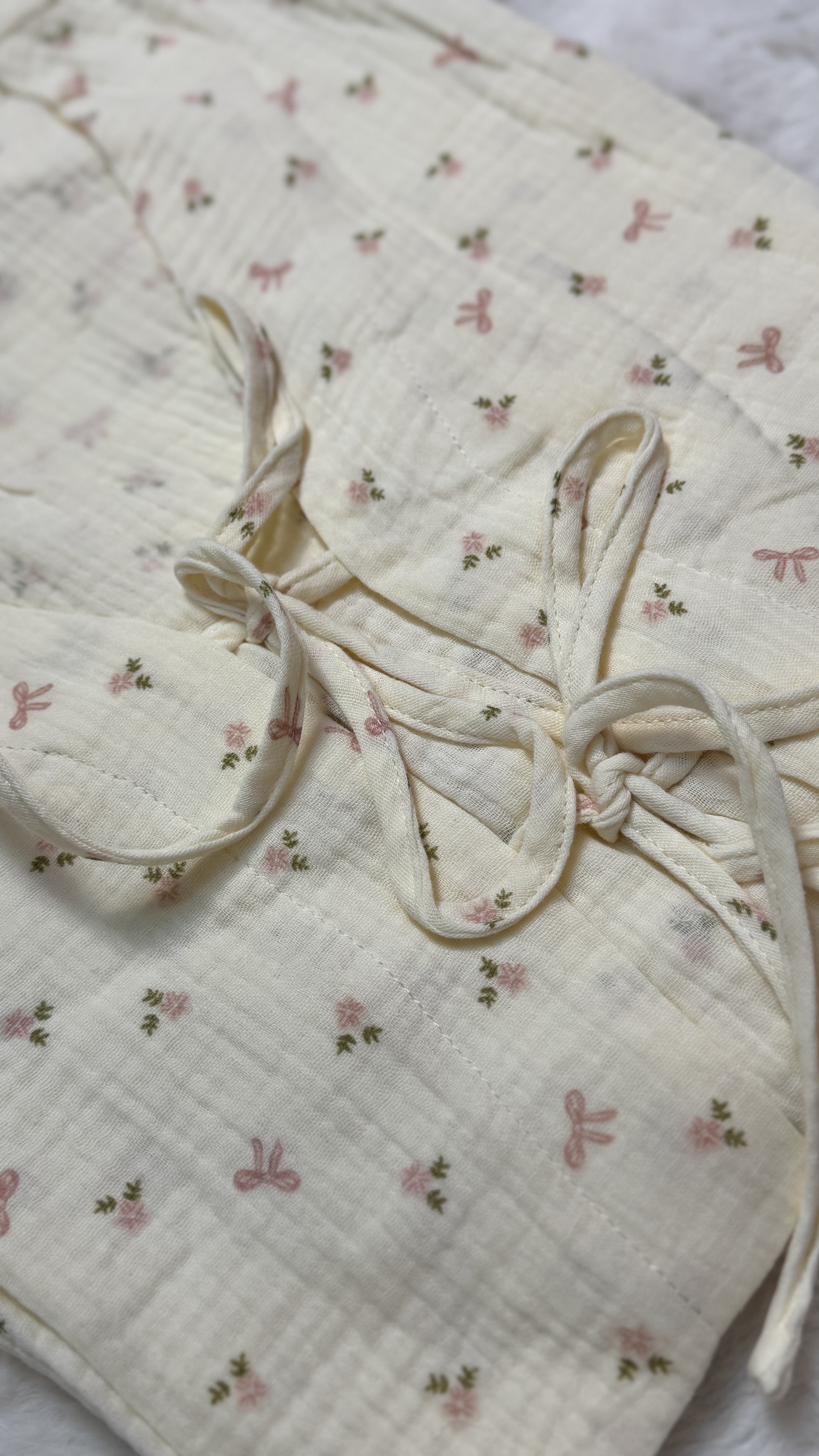 Musselin Schleifen Bluse Flower