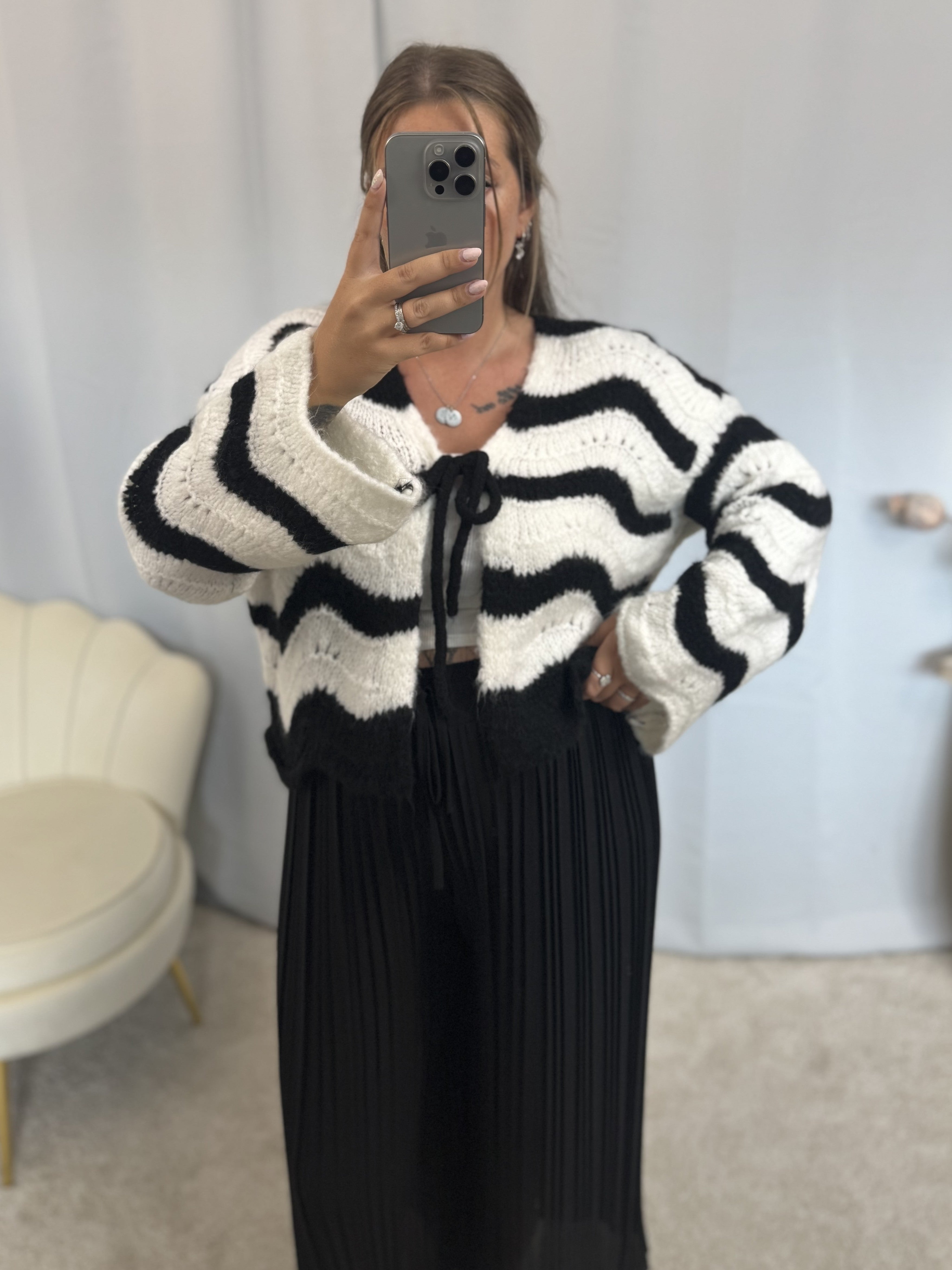 Cardigan Luna | Schwarz/Weiß