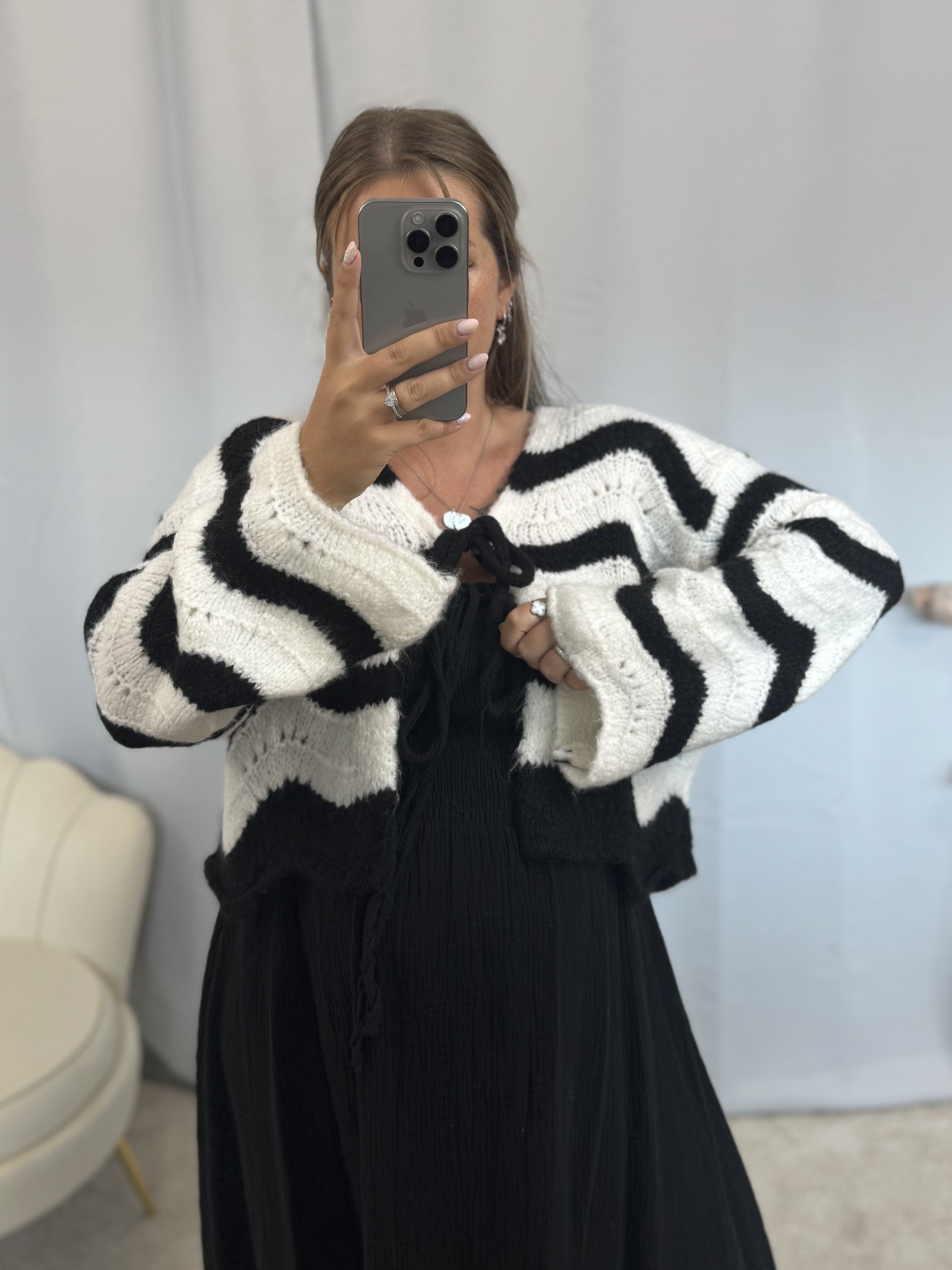 Cardigan Luna | Schwarz/Weiß