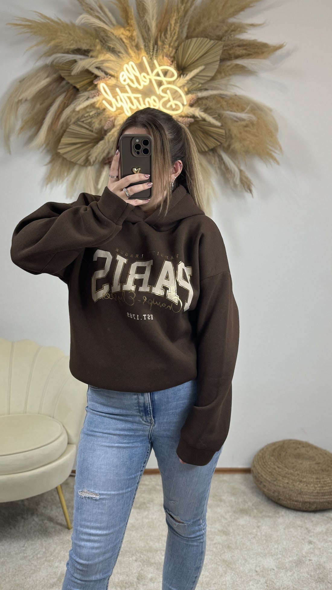 Hoodie Paris | Braun