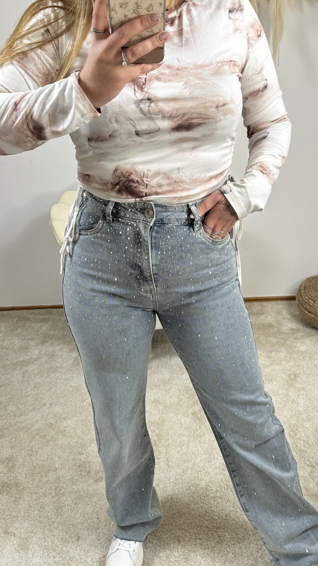 Glitzer Jeans | Jeans-Blau