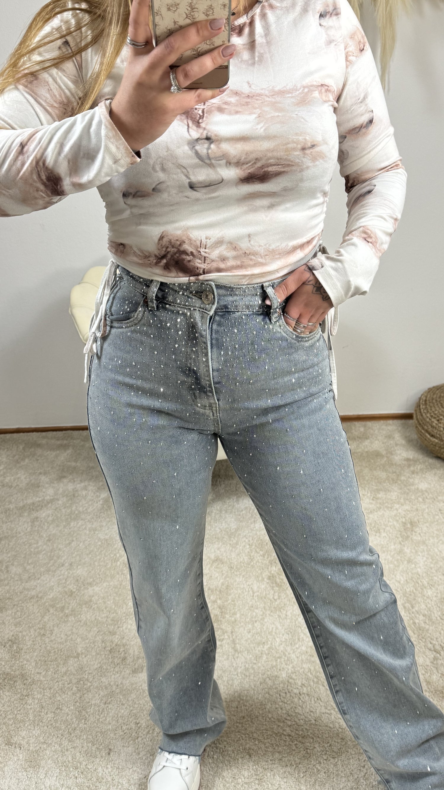 Glitzer Jeans | Jeans-Blau