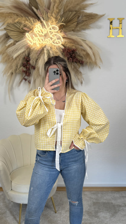 Caro Schleifi Bluse | Gelb