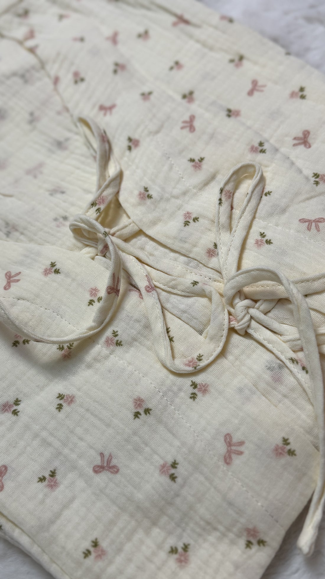 Musselin Schleifen Bluse Flower