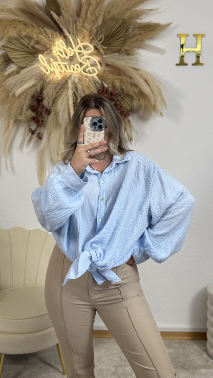 Musselin Bluse | Babyblau