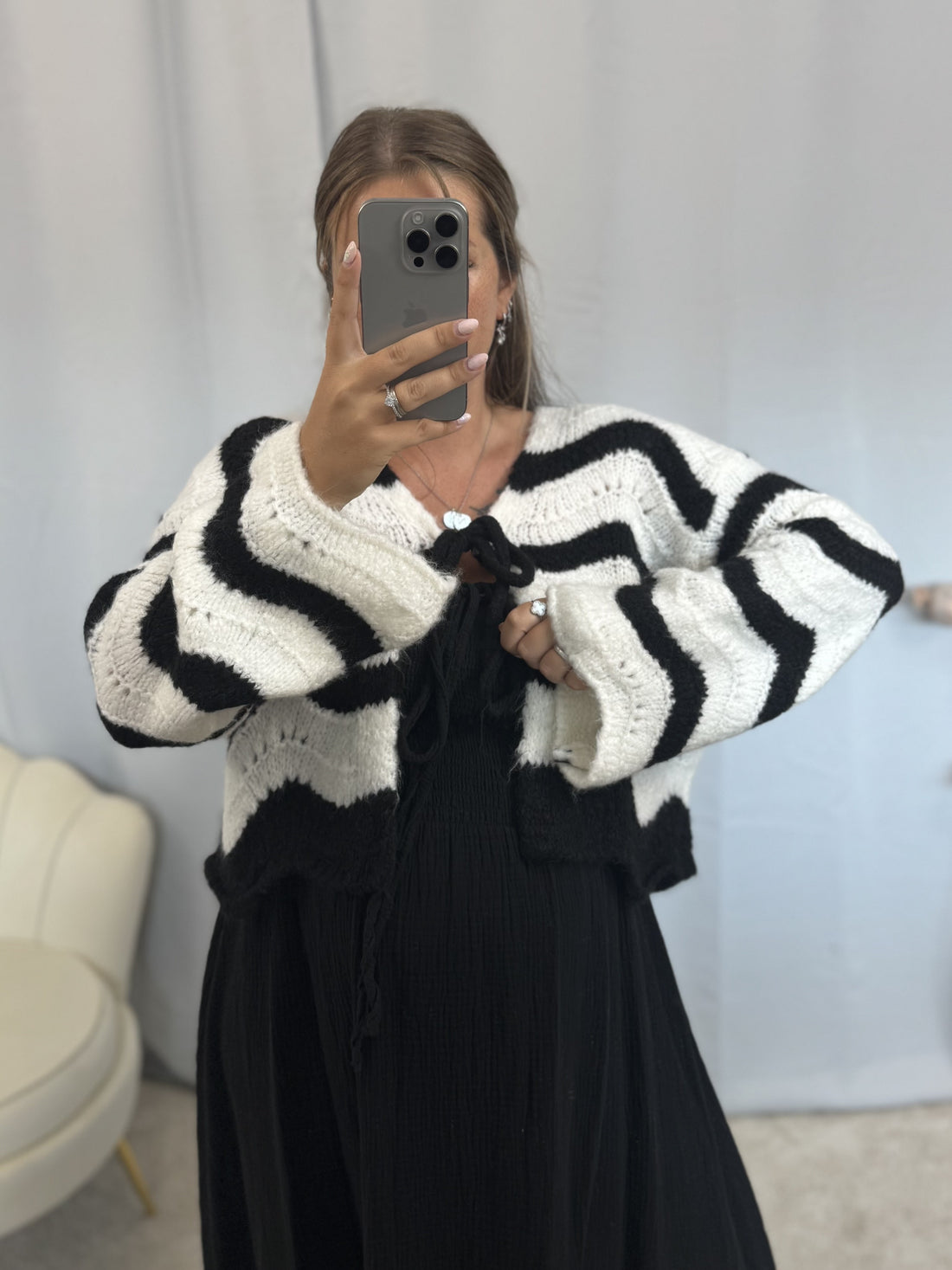 Cardigan Luna | Schwarz/Weiß